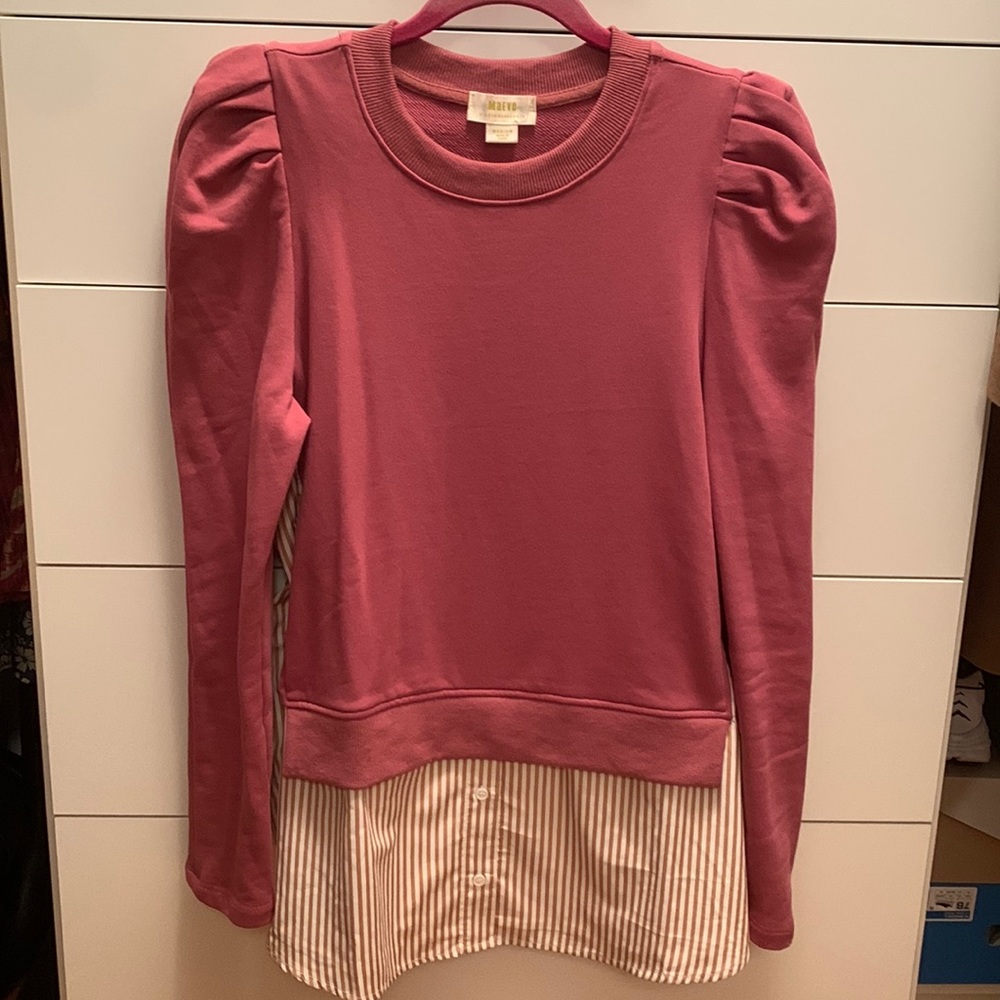 Mauve Anthropologie Long Sleeve Knit Shirt